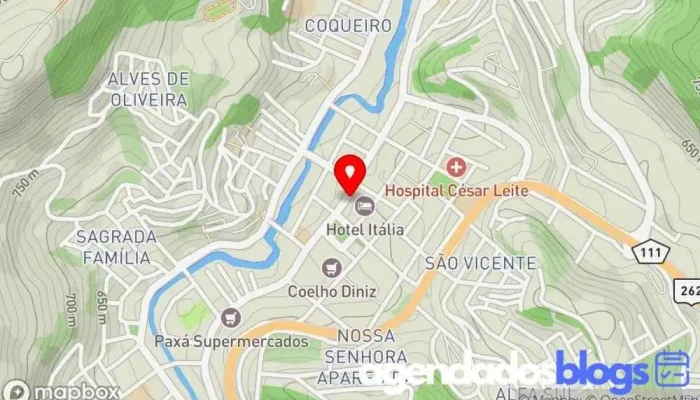 mapa de Comercial Justiniano Drogaria em Manhuaçu