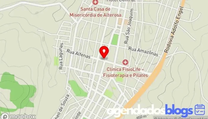 mapa de Drogaria Americana Empresa farmacêutica, Farmácia em Alterosa