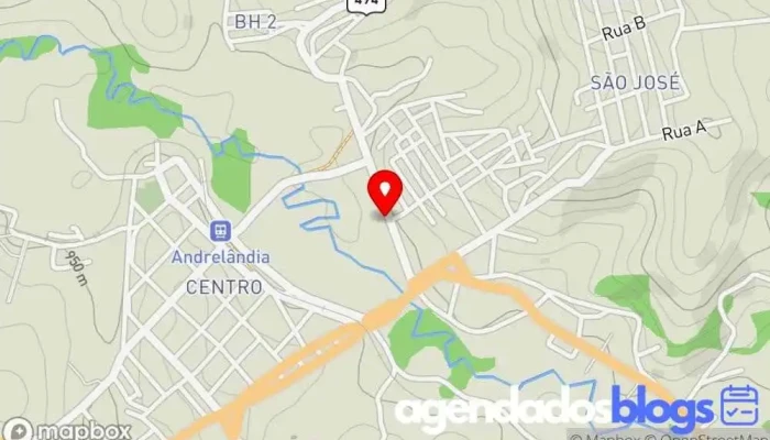 mapa de Drogaria Minas Sul Farmácia em Andrelândia