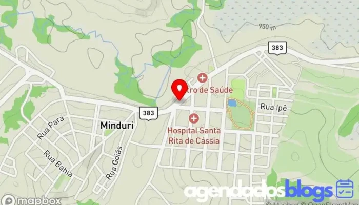 mapa de Drogaria Minduriense Farmácia em Minduri