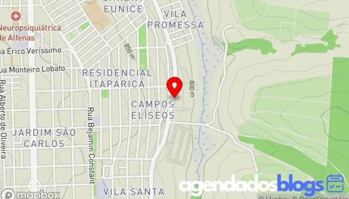 mapa de Drogaria Vide Bula Farmácia em Alfenas
