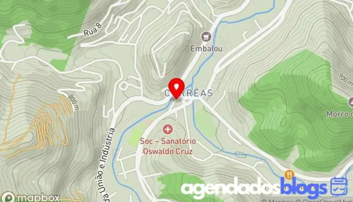 mapa de Farmácia a Popular de Corrêas Farmácia em Petrópolis