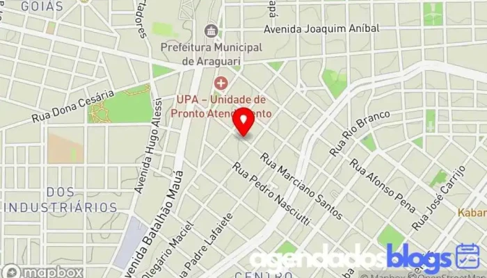 mapa de Farmácia Municipal de Araguari Empresa farmacêutica, Farmácia em Araguari
