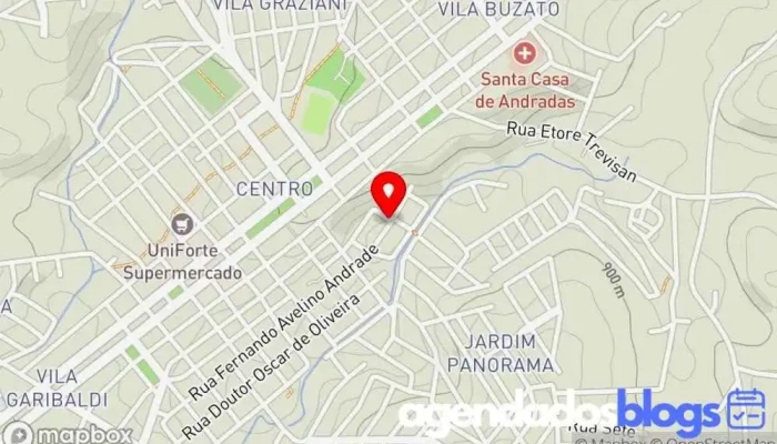 mapa de Landre & Paula Drogaria em Andradas