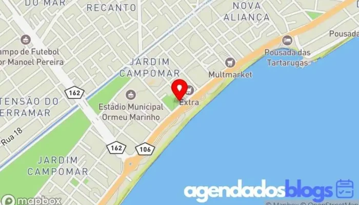 mapa de Pacheco 24 horas Farmácia em Rio das Ostras